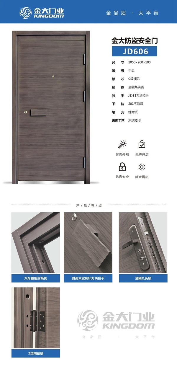 金大防盗门新款JD112、JD606现已发售