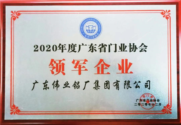 勇担领军之使命，敢为门窗之先航|伟业集团荣获广东门协年度领军企业
