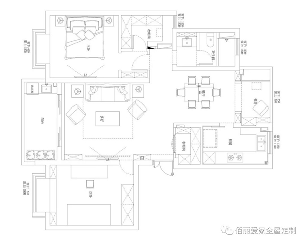 佰丽爱家全屋定制：120㎡美式轻奢，以高级灰为基调，低调又显高贵！