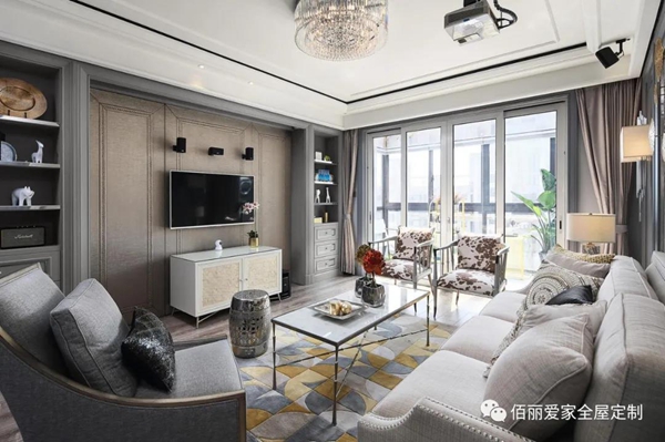 佰丽爱家全屋定制：120㎡美式轻奢，以高级灰为基调，低调又显高贵！