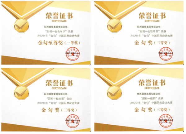 丽博家居荣获2020厨房设计大赛“金勾奖”多个奖项