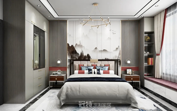 冠特定制家具：卧室护墙板设计，彰显奢华与温馨！