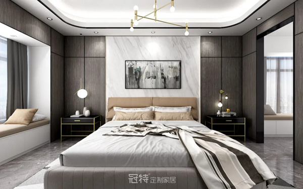 冠特定制家具：卧室护墙板设计，彰显奢华与温馨！