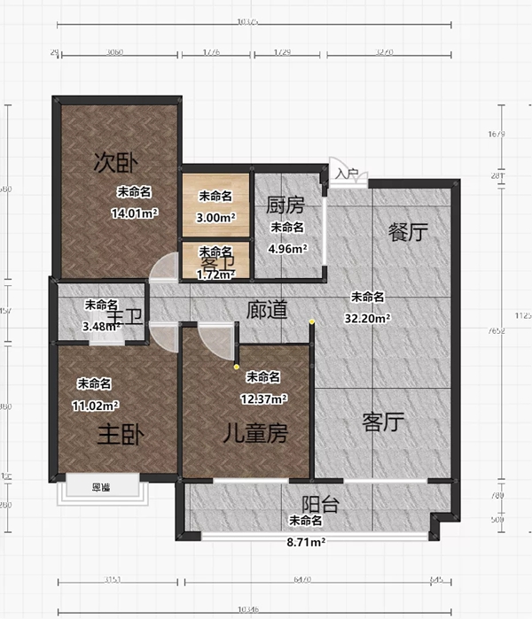 客来福全屋定制:115m²三房两厅全屋定制,在闹中取静