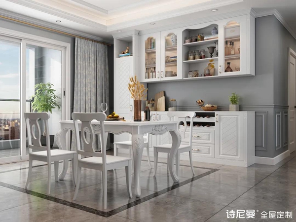 诗尼曼全屋定制给你一个惊艳朋友圈的餐厅