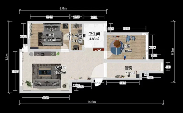 兔宝宝全屋定制：80平米的新中式，竟也如此高贵典雅！