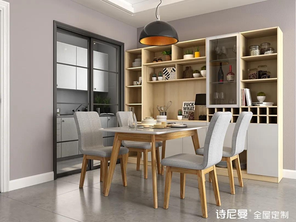 诗尼曼全屋定制给你一个惊艳朋友圈的餐厅