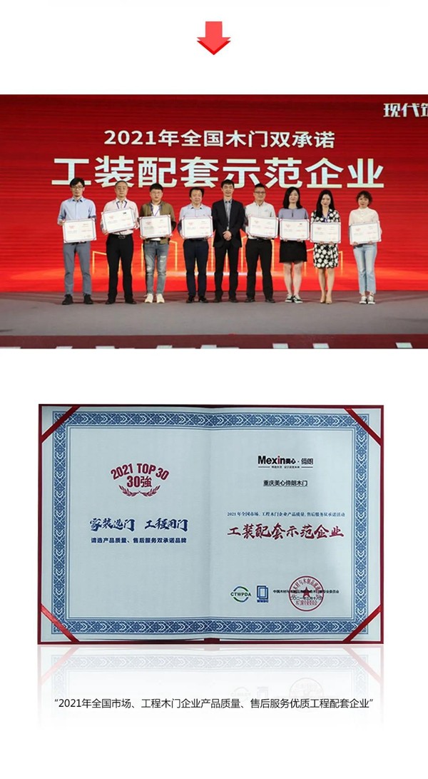 Mexin美心•偙朗木门再次荣获双项全国30强殊荣