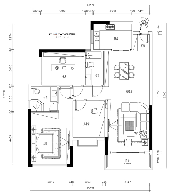 皮阿诺:123㎡简约欧式风,极温馨、治愈美!