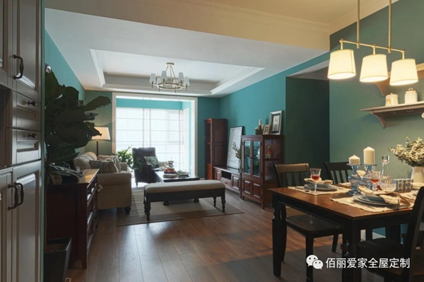 佰丽爱家全屋定制|12万装80㎡美式风3室