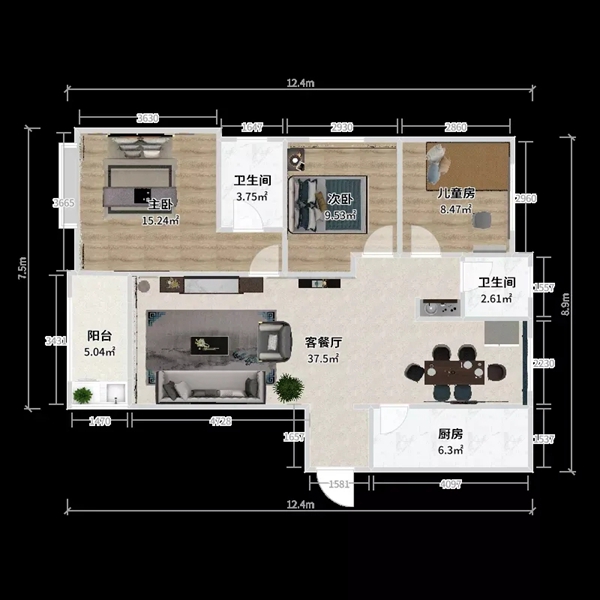 兔宝宝全屋定制|109㎡新中式装修