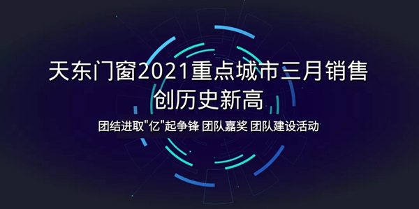 天东门窗团建活动 | 重点城市2021三月销售创历史新高！