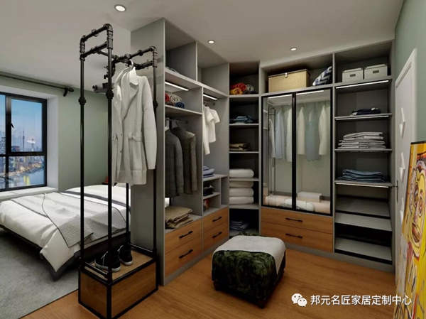 邦元名匠：卧室只有7㎡，竟同时装下衣帽间和书桌柜？