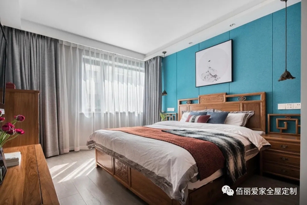 佰丽爱家全屋定制：90㎡新中式，沉稳低调的大气之美！