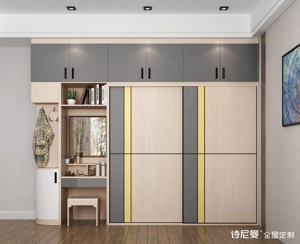 诗尼曼全屋定制带来梳妆台+衣柜一体设计图鉴