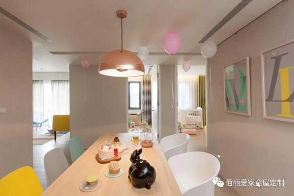 佰丽爱家全屋定制：95㎡北欧风，为孩子营造缤纷的成长空间