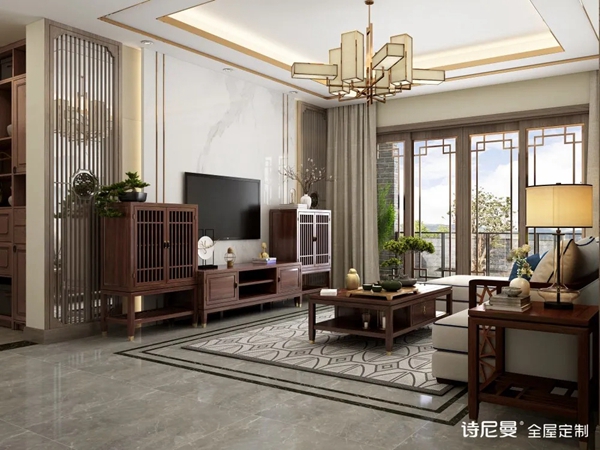 诗尼曼全屋定制：新中式元素 这个家都有！