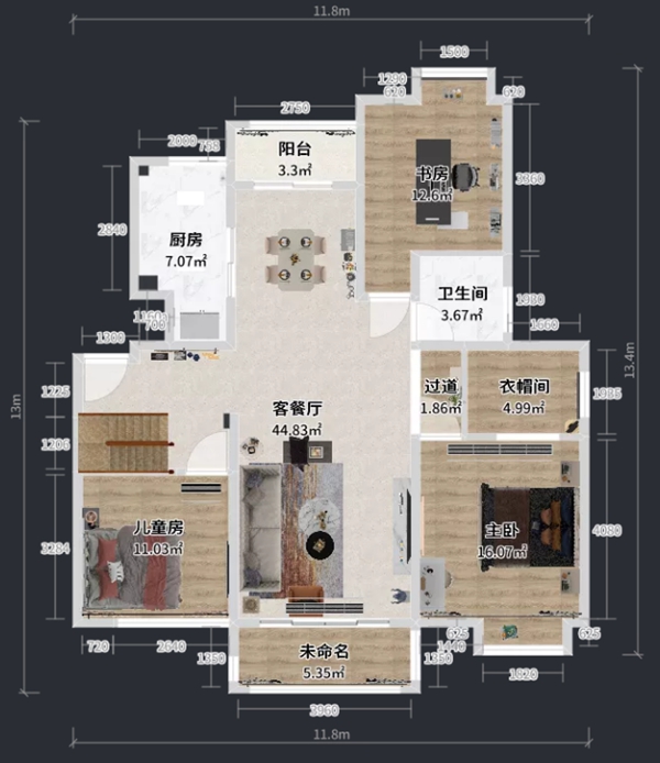 兔宝宝全屋定制|141㎡浪漫法式三居室