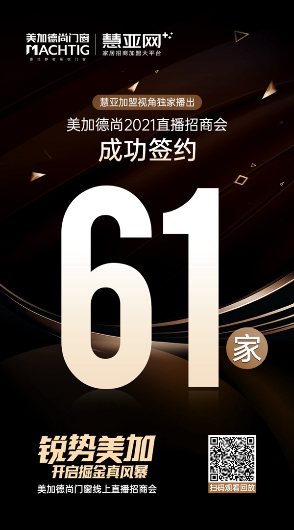 61位经销商成功加盟,美加德尚的掘金风暴强势袭来!