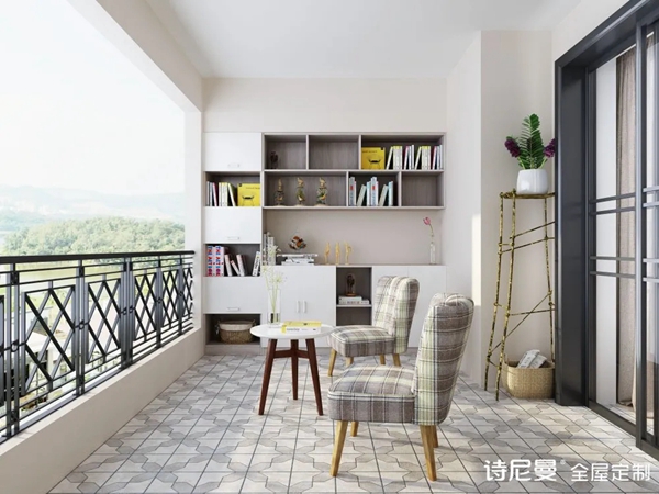  诗尼曼全屋定制|阳台居然搬进了书房、健身房！