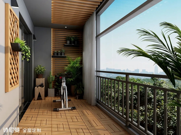  诗尼曼全屋定制|阳台居然搬进了书房、健身房！