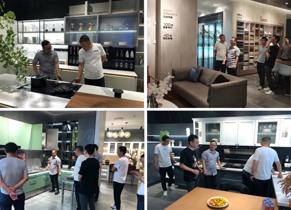 榆林市金华房地产董事长一行莅临万格丽不锈钢厨柜·全屋定制参观考察