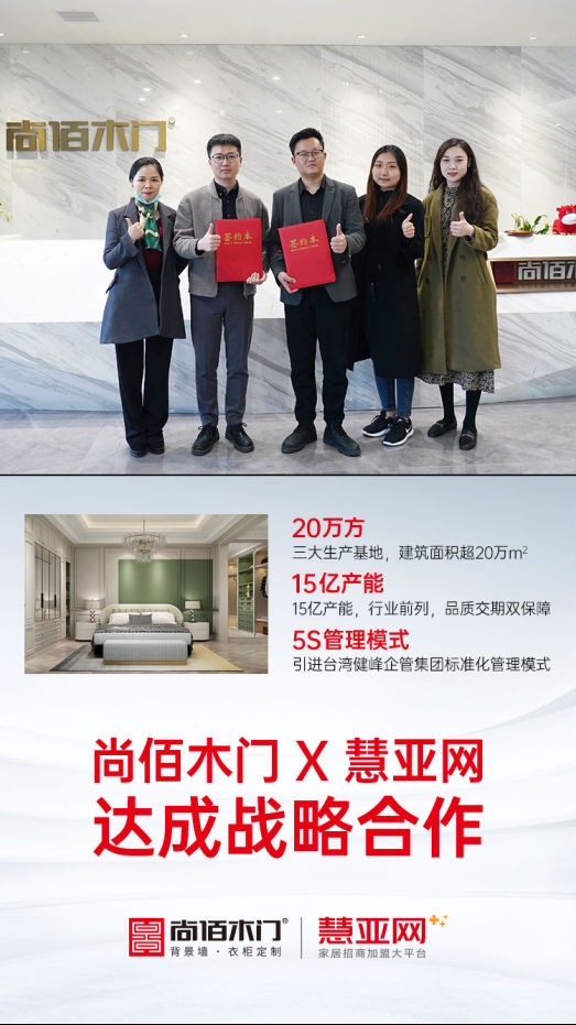 尚佰木门携手慧亚传媒，达成战略合作