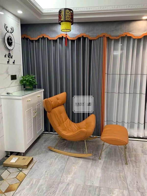 如鱼得水窗帘精品|高级灰+爱马仕橙，打造不一样的轻奢风