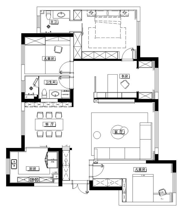 亚丹家居|99m²一家四口的家,烟霭灰+素瓷白,好看极了!