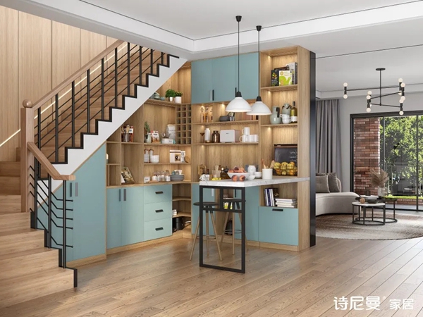 诗尼曼全屋定制|楼梯柜这样设计，家里多出一间房