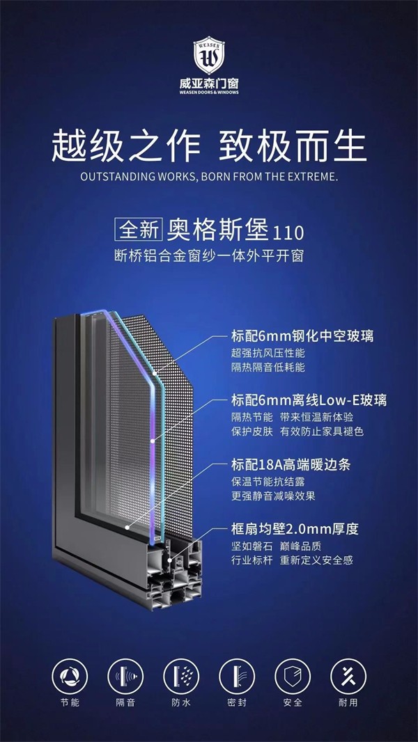 威亚森门窗打造绝佳密封效果，有效减少家中灰尘
