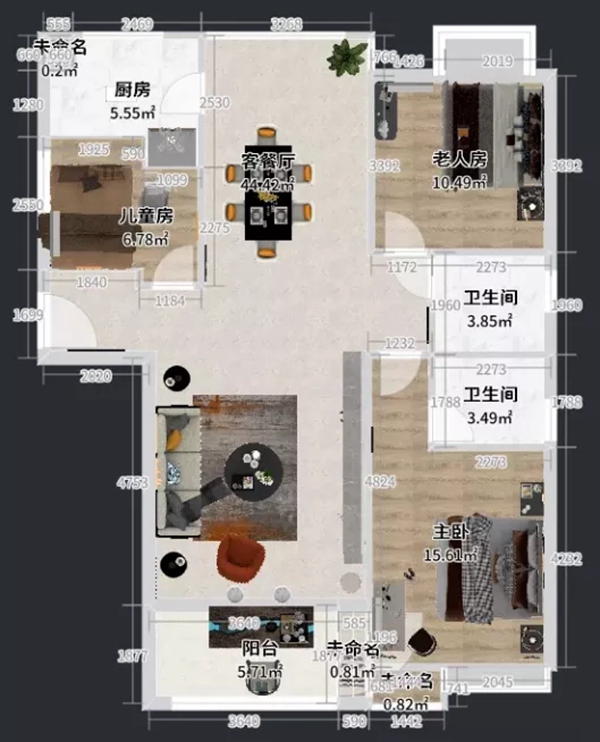 兔宝宝全屋定制|124㎡现代轻奢三居室，恰到好处的高级感
