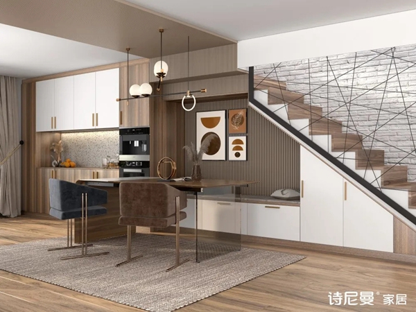 诗尼曼全屋定制|楼梯柜这样设计，家里多出一间房