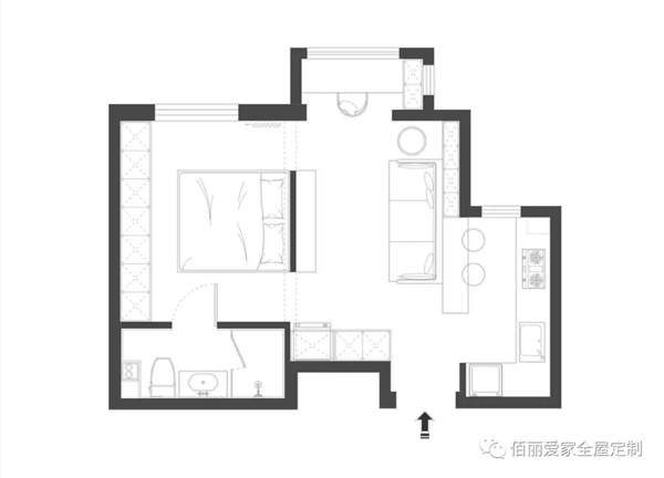 佰丽爱家全屋定制|90后男生的35㎡单身公寓,麻雀虽小却五脏俱全!
