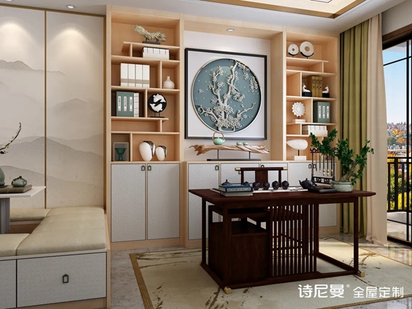 诗尼曼全屋定制|这7个新中式书房美绝了! 诗尼曼全屋定制|这7个新中式书房美绝了!