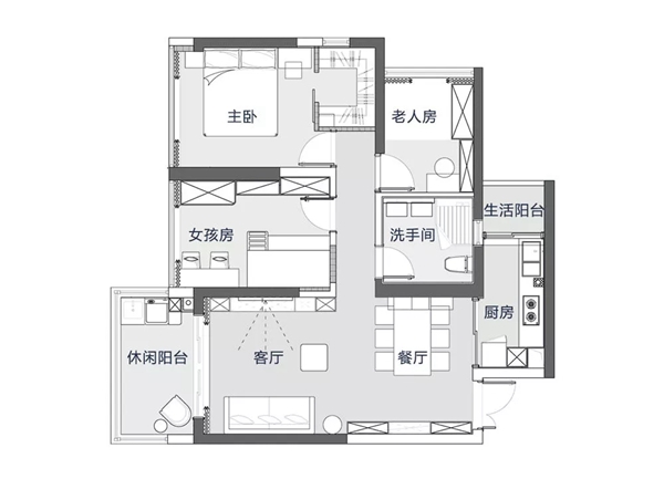 美加德尚门窗案例：87㎡小户型简约装修