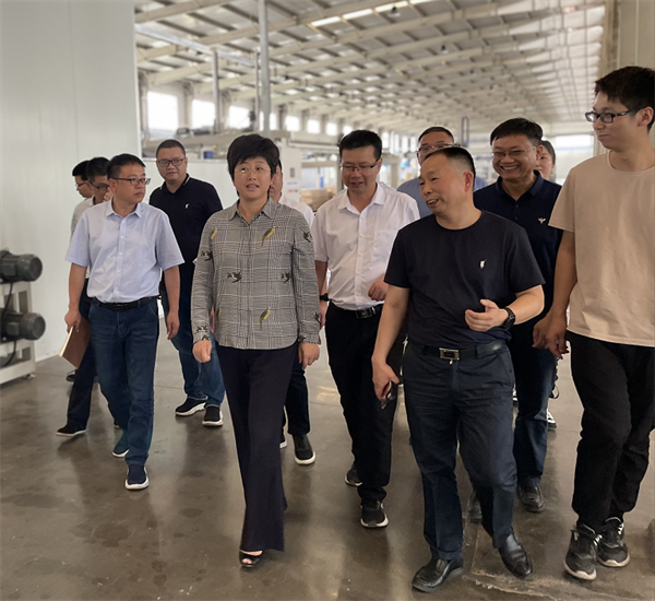 星月神防盗门：婺城区委书记蔡艳等一行莅临公司新工厂考察调研