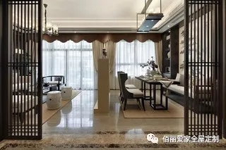 佰丽爱家全屋定制|140平新中式风装修,一步一景展禅意古韵!