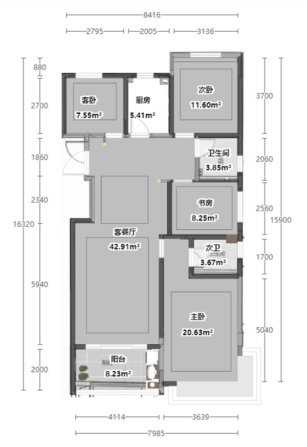 客来福全屋定制:138㎡三室两厅,典雅新中式
