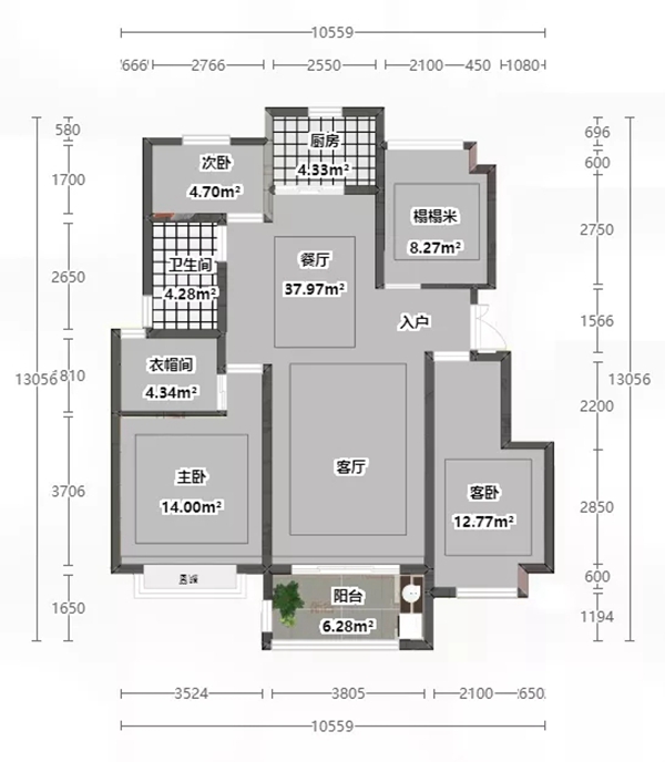 客来福全屋定制：138平的现代轻奢风三居室
