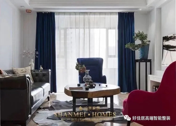 好佳居|“藏蓝色”客厅窗帘颜色的不二之选！