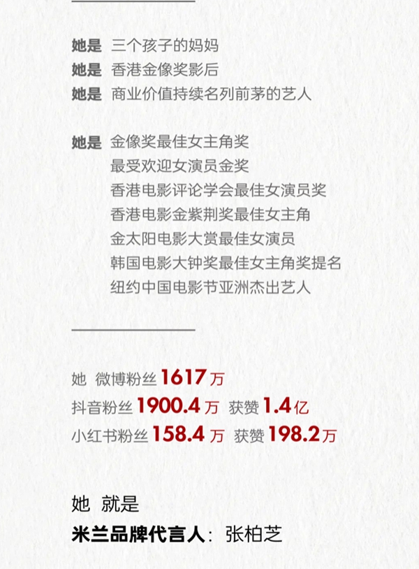 米兰壁纸·墙布·窗帘正式官宣张柏芝为品牌代言人