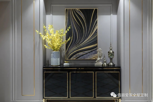 佰丽爱家全屋定制|190㎡美式新古典风格3居室，将美式元素融入现代古典风格