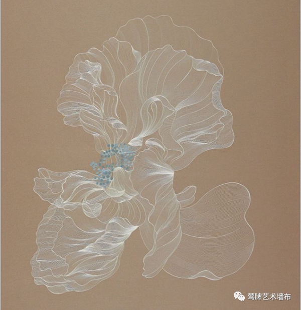莺牌艺术墙布：银杏黄，牡丹芳，你的影子剪不断