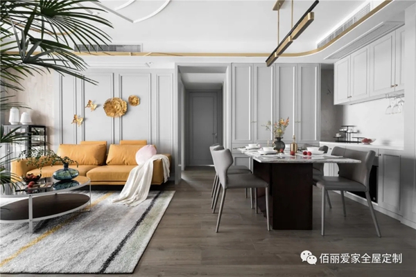 佰丽爱家全屋定制|120㎡现代轻奢风3居室，空间干净利落！