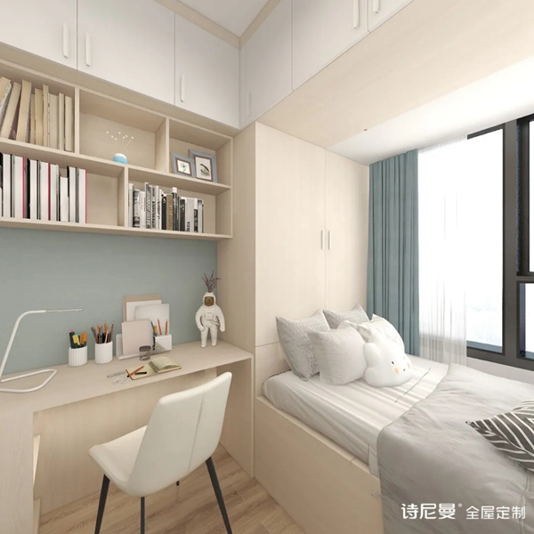 诗尼曼全屋定制|你一定也担心过榻榻米床上衣柜拿取衣物麻烦的问题