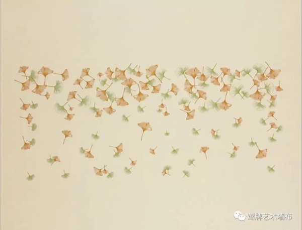 莺牌艺术墙布：银杏黄，牡丹芳，你的影子剪不断
