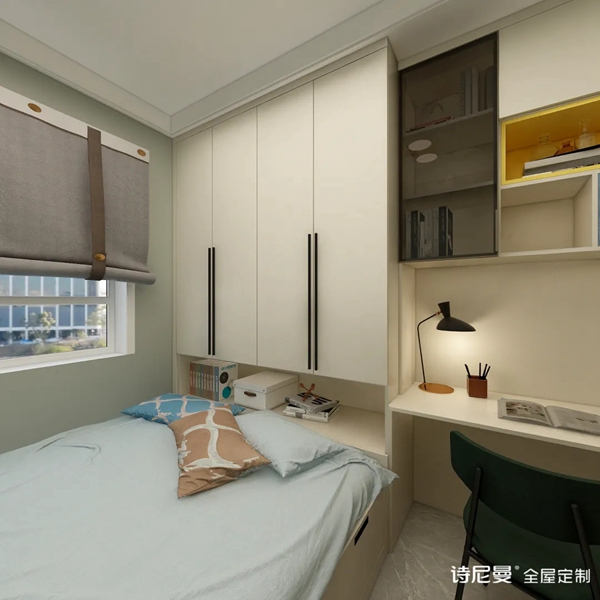 诗尼曼全屋定制|你一定也担心过榻榻米床上衣柜拿取衣物麻烦的问题