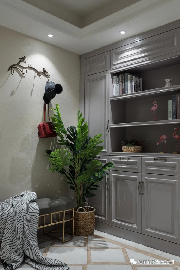 佰丽爱家全屋定制|190㎡美式新古典风格3居室，将美式元素融入现代古典风格