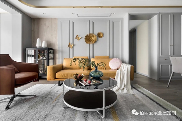 佰丽爱家全屋定制|120㎡现代轻奢风3居室，空间干净利落！
